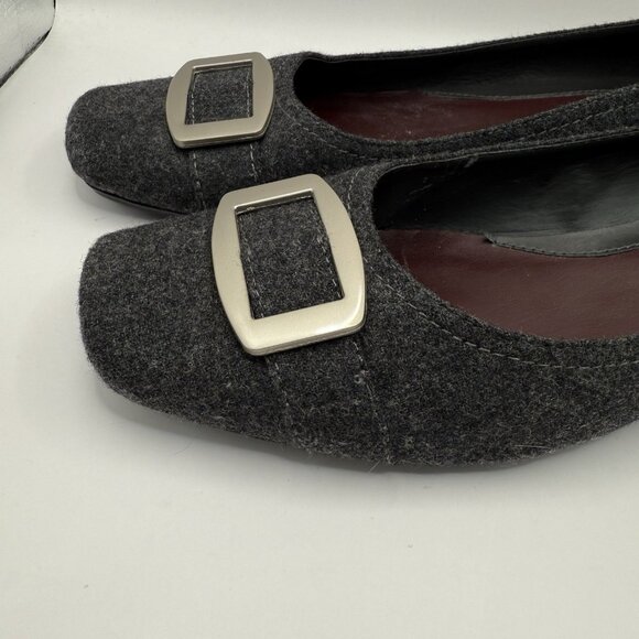 Liz Claiborne Womens 9.5M Wool Fabric Lilly Slip-On Shoes Flats Gray Buckle - Picture 4 of 8